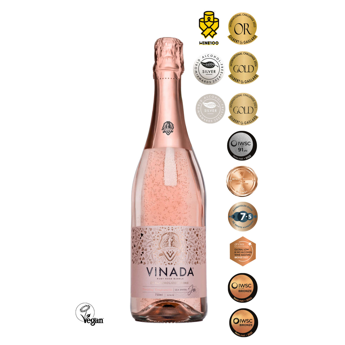 Flasche VINADA_TINTELING_TEMPRANILLO_ROSE_Auszeichnungen
